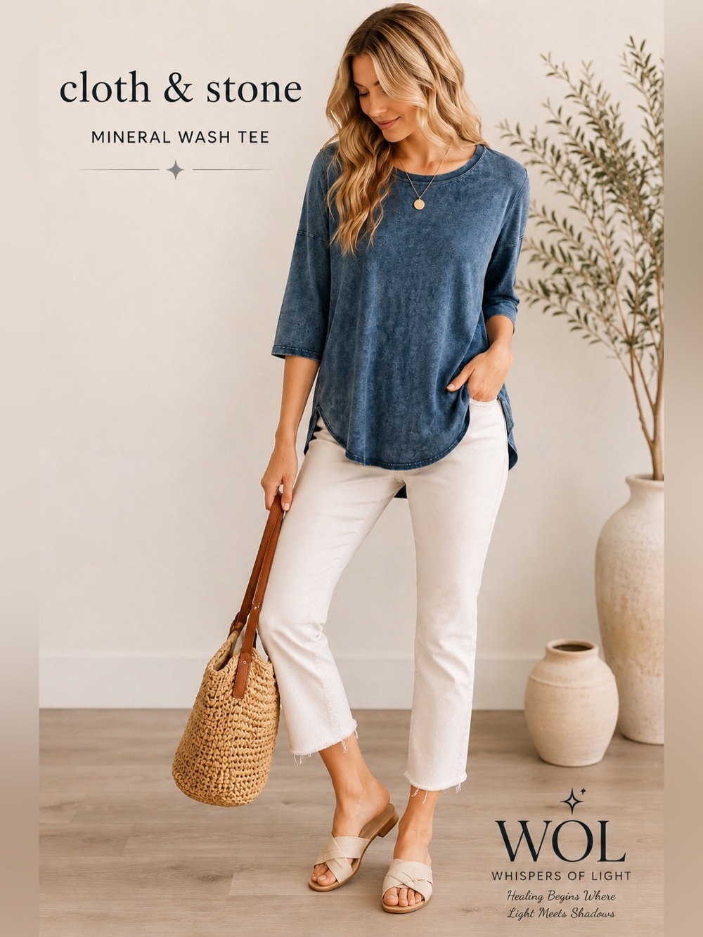 Cloth & Stone Mineral Wash High-Low Tee | Small